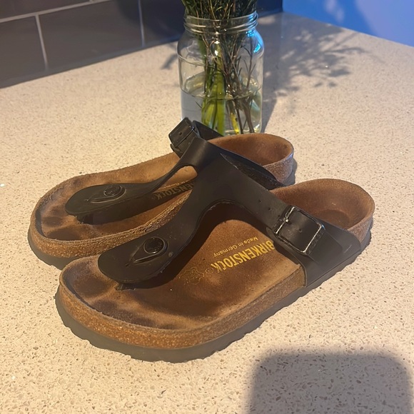 Birkenstock Sz 35 Gizeh Birko-Flor Sandals - Women's  (fits 5.5-6) Black - Picture 5 of 16